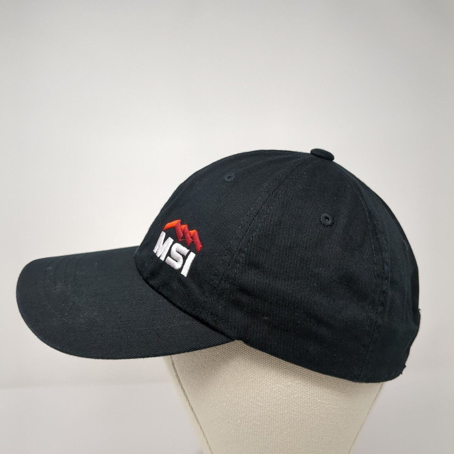 MSI Logo Slideback Hat Black OSFA Adjustable The Classics Yupoong