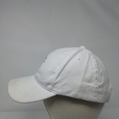 Skiing Strapback Hat White OSFM Adjustable Embroidered Solid Decky