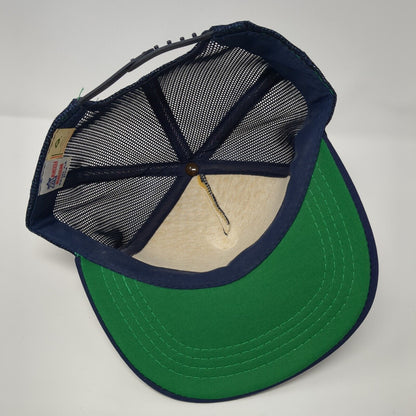 Hogle Zoo Snapback Mesh Back Trucker Hat Blue OSFA Adjustable Triangle