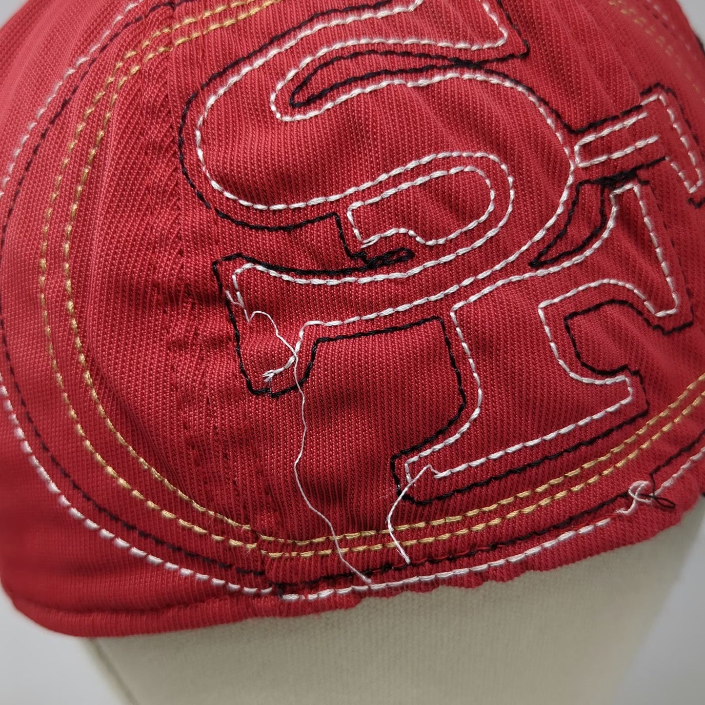 San Francisco 49ers NFL Reebok Cap Red Size XL Fitted Stretch Gold Black White