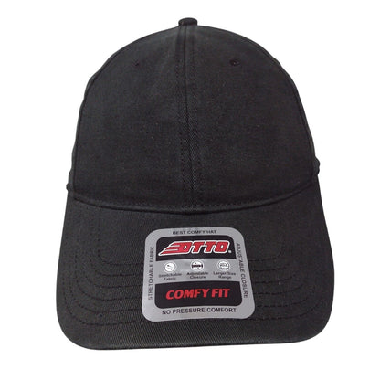 Otto Comfy Fit Strapback Hat Black OSFM Adjustable Stretchable Fabric 6 Panel