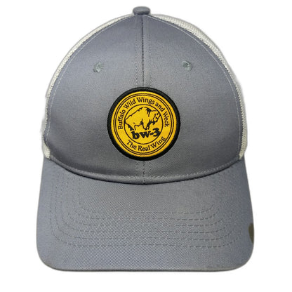 The Icebox Trucker Hat Gray White One Size Buffalo Wild Wings Weck bw-3 Patch