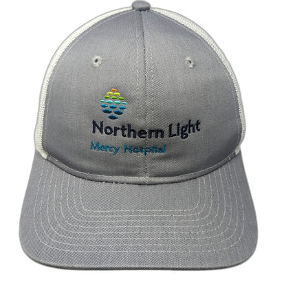 Port Authority Trucker Hat Gray One Size Mesh Snapback Mercy Hospital Logo Hat