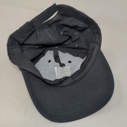 Yes You Can Strapback Hat Black One Size Adjustable Embroidered 6 Panel