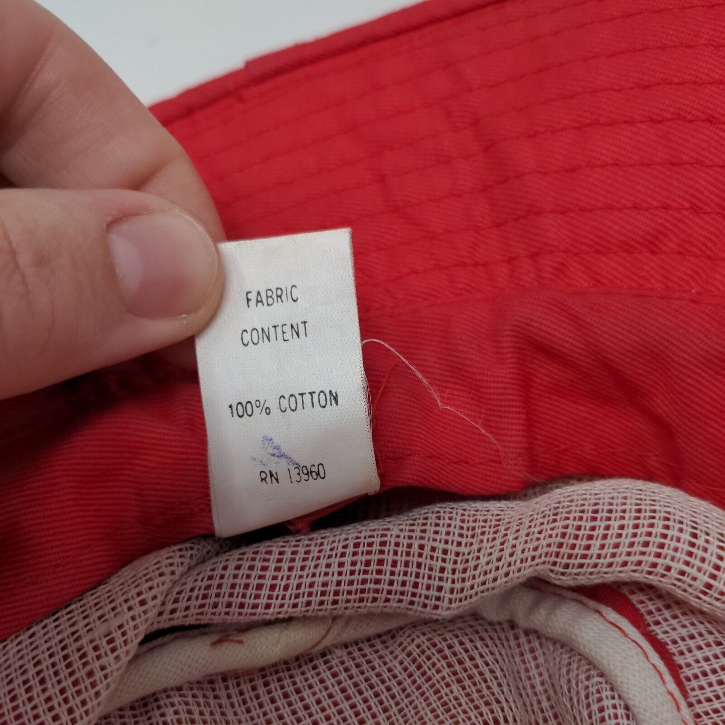 Paris Bucket Hat Red Small Striped Vent Holes Lined Outdoor Cotton