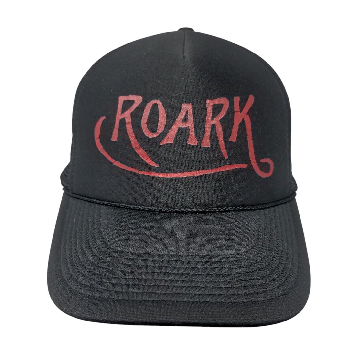 Roark Snapback Mesh Back Rope Trucker Hat Black One Size Adjustable