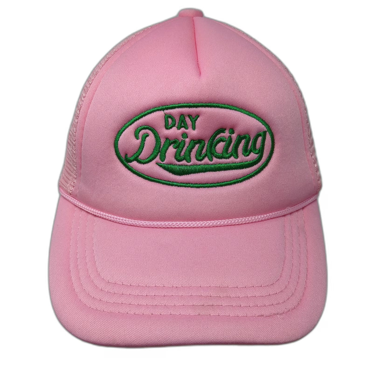 Pink Trucker Hat One Size Day Drinking Graphic Mesh Snapback Foam Crown Cap