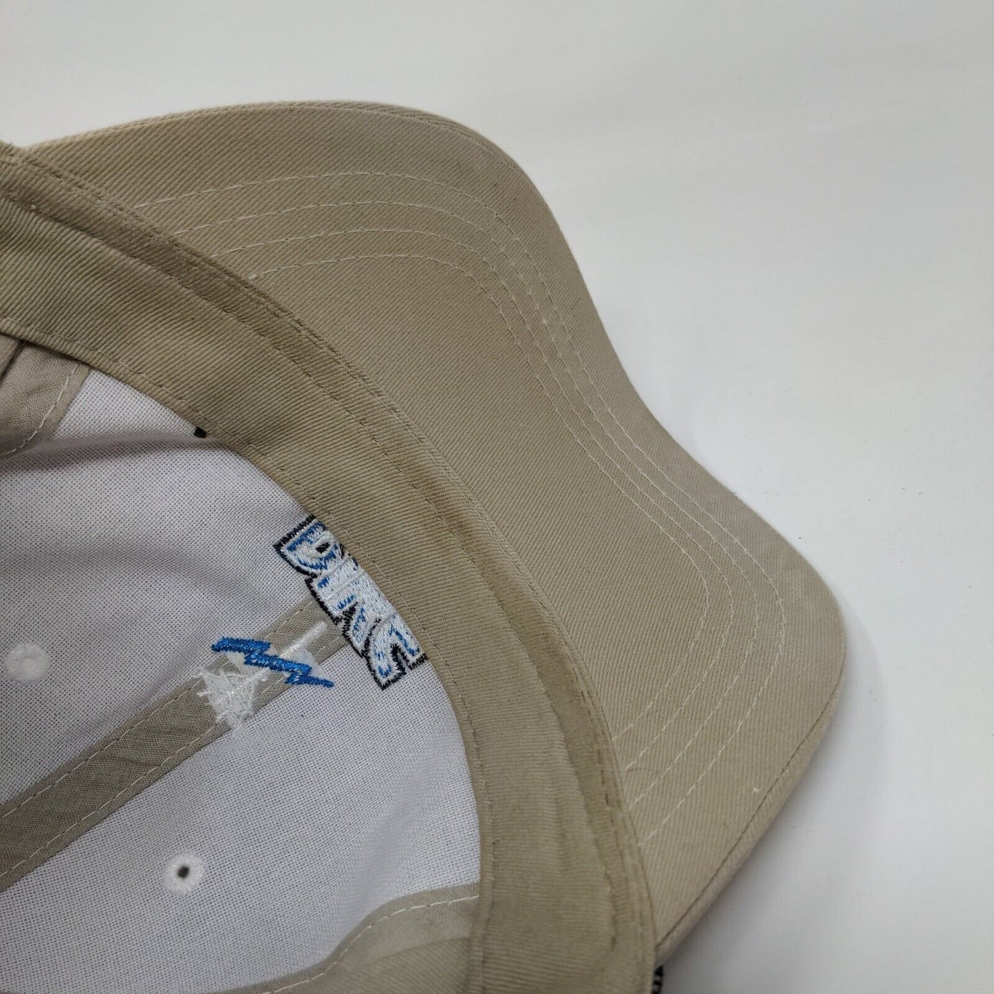 Pike Strapback Mesh Back Hat Tan OSFA Embroidered Colorblock 6 Panel