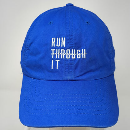 Reebok Baseball Cap Blue One Size Run Through It Embroidered Adjustable Hat
