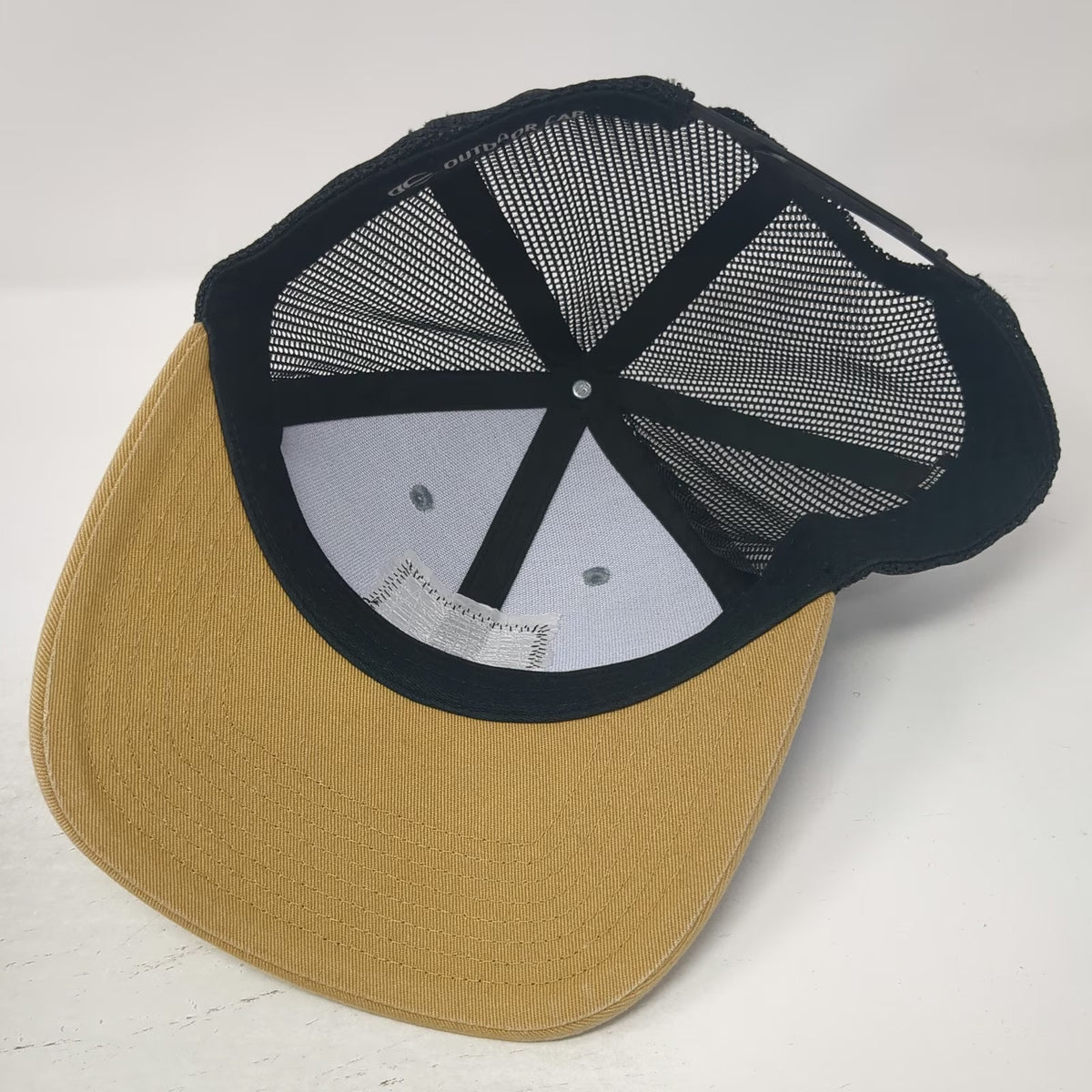 Outdoor Cap Gray Yellow Trucker Hat OSFM Alaska Field Gear Patch Mesh Snapback