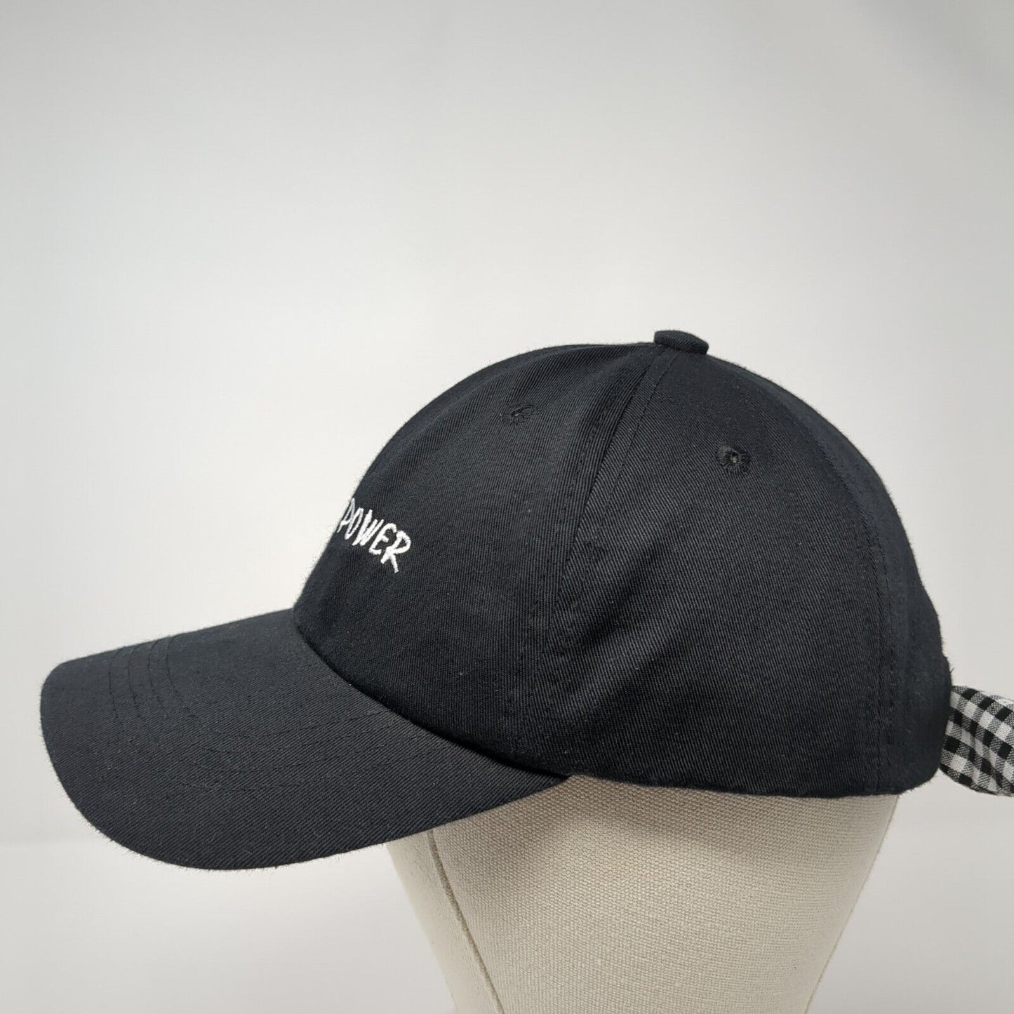 Girl Power Strapback Hat Black One Size Bow Embroidered Wonder Nation