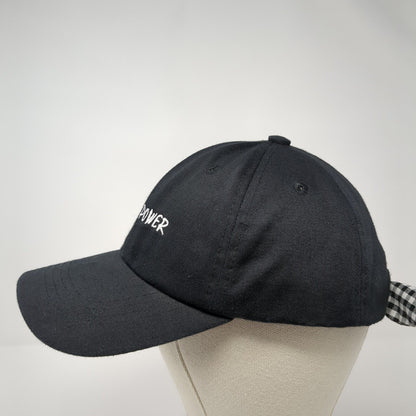 Girl Power Strapback Hat Black One Size Bow Embroidered Wonder Nation