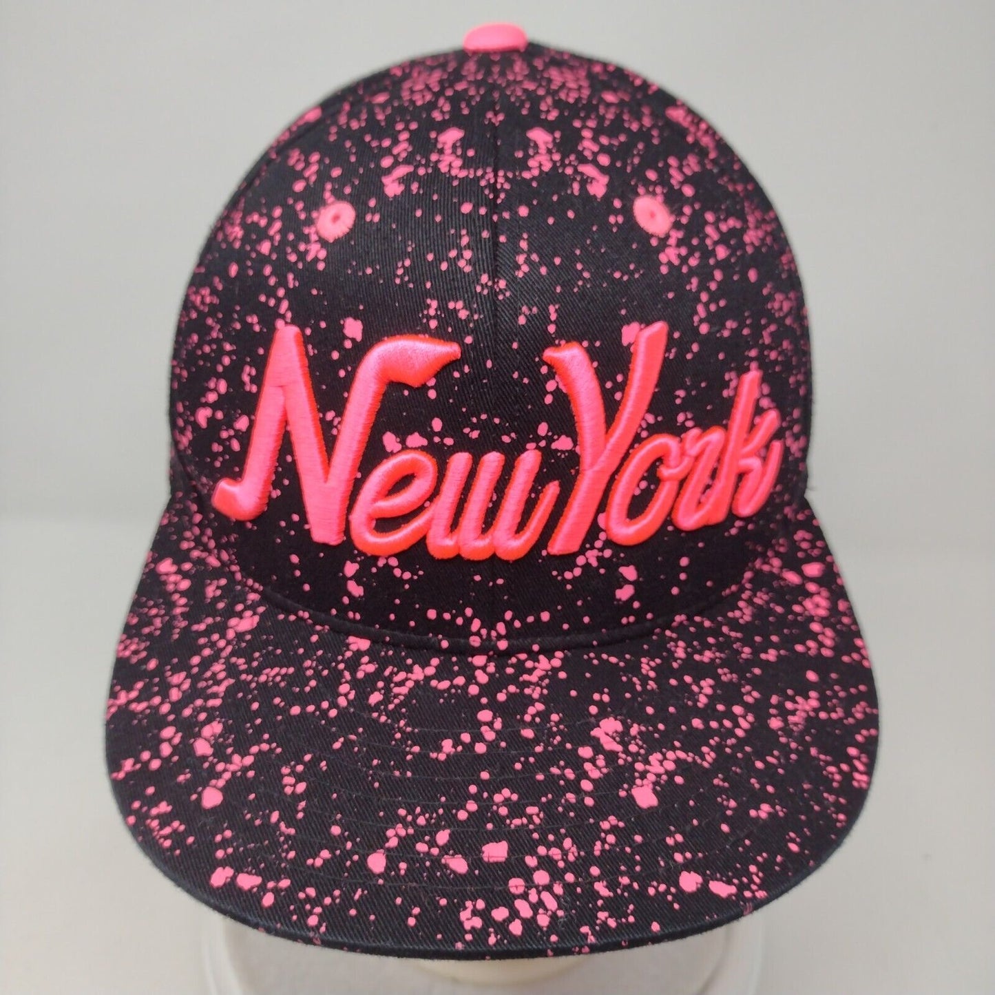 New York Snapback Hat Multi OSFA Embroidered Paint Splatter KB ETHOS