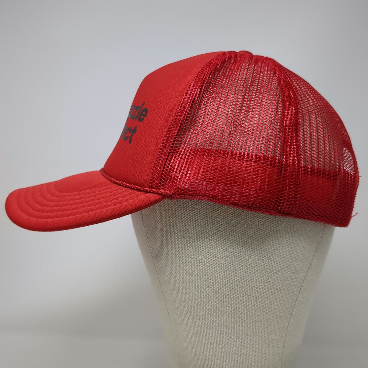Otto Trucker Hat Red One Size Puzzle Effect Owl Graphic Mesh Snapback Foam Front