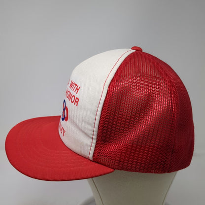 Vernon Trucker Hat Red One Size US Army Served Pride Honor Snapback Mesh Graphic