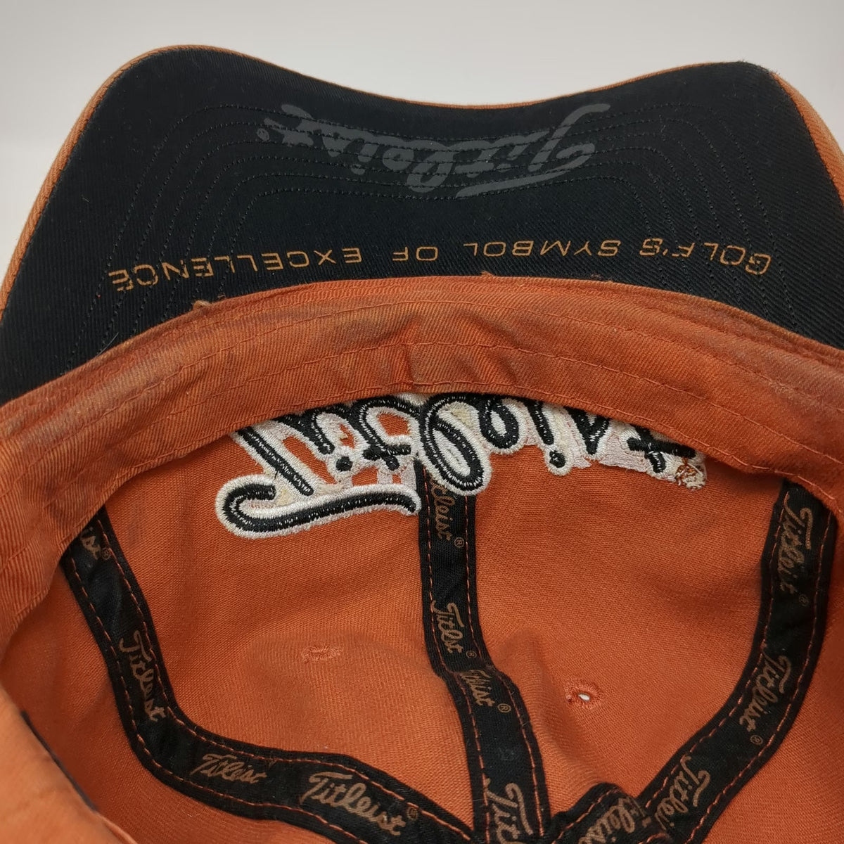 Titleist Baseball Cap Orange One Size Strapback Cotton Embroidered Logo Hat