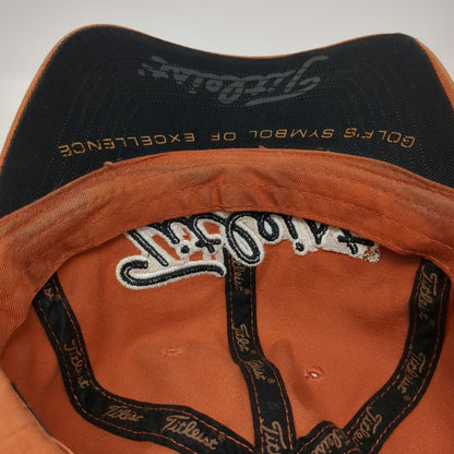 Titleist Baseball Cap Orange One Size Strapback Cotton Embroidered Logo Hat