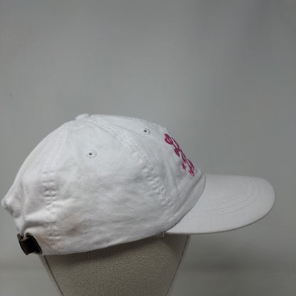 Let's Go Brandon Slideback Hat White One Size Embroidered Leather Strap