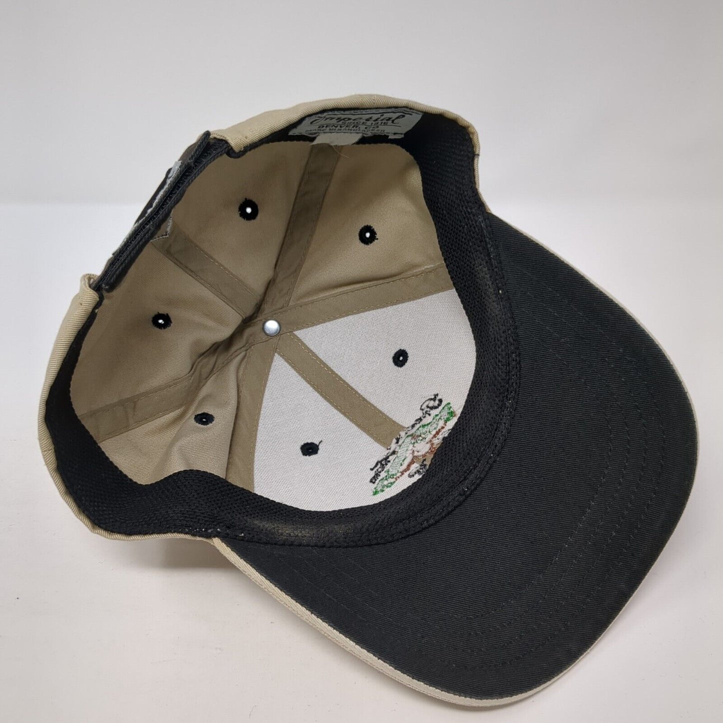 Green Tree Strapback Hat Tan One Size Adjustable Embroidered 6 Panel Imperial
