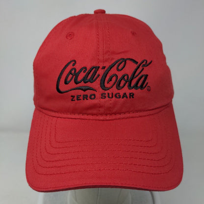 Coca-Cola Zero Sugar Strapback Hat Red One Size Adjustable Embroidered 6 Panel