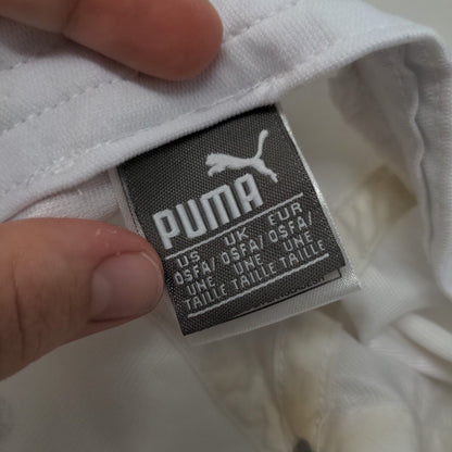 PUMA Slideback Hat White OSFA Adjustable Vented Holes 6 Panel Polyester