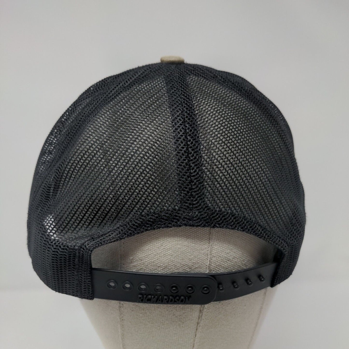 AgRidge Repair Snapback Trucker Hat Tan One Size Mesh Back Embroidered