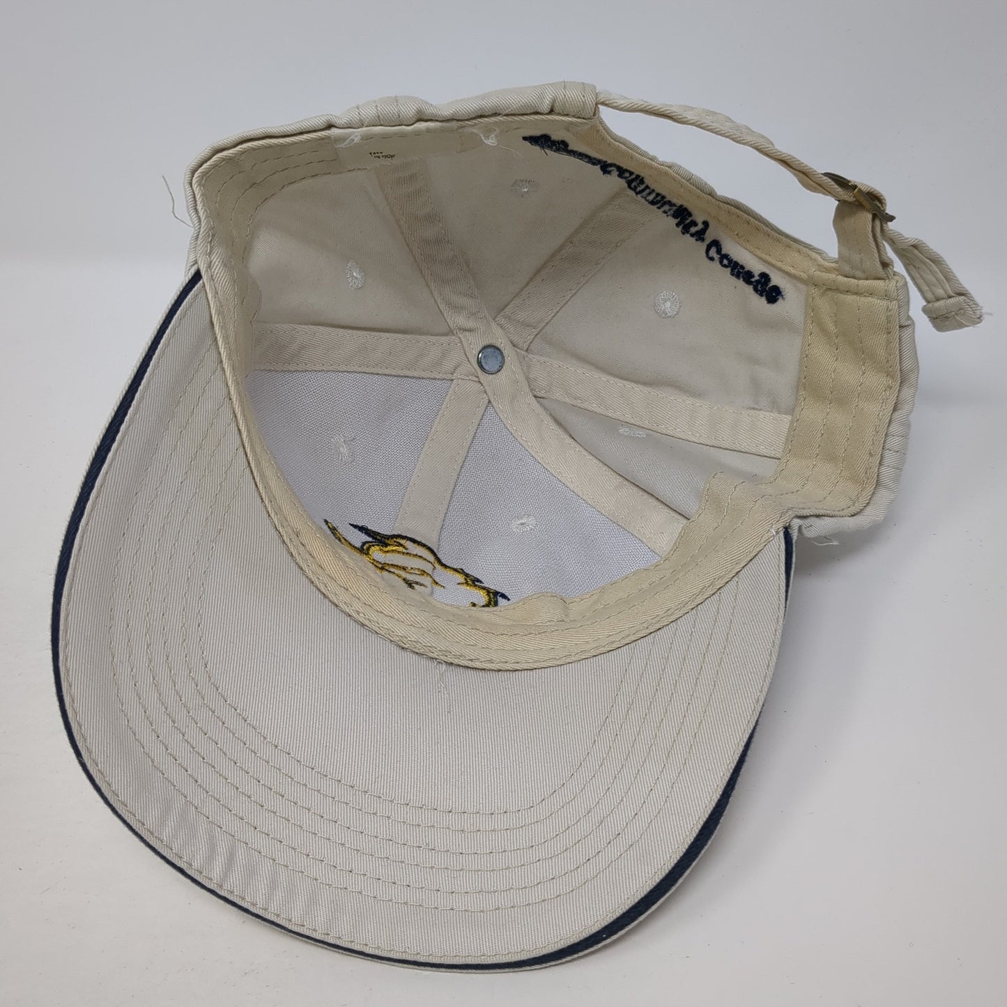 Highland Community College Baseball Cap Beige One Size Adjustable Embroidered