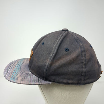 Vans Snapback Black Blue Purple One Size Patterned Brim Faux Leather Patch Hat