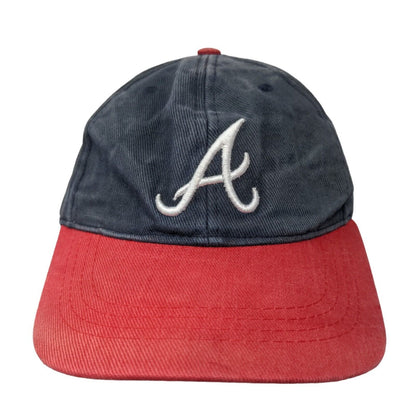 Atlanta Braves Mens Strapback Hat Blue Embroidered Atlanta Braves Chevrolet Logo