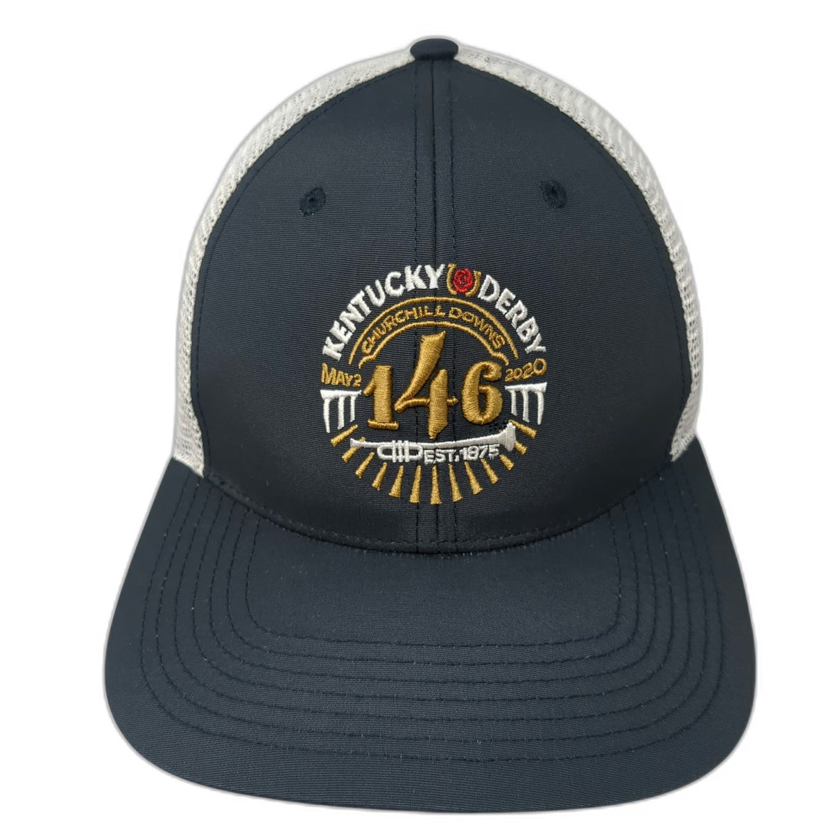 Fan Favorite Trucker Hat Blue One Size Kentucky Derby 146 Mesh Back Snapback