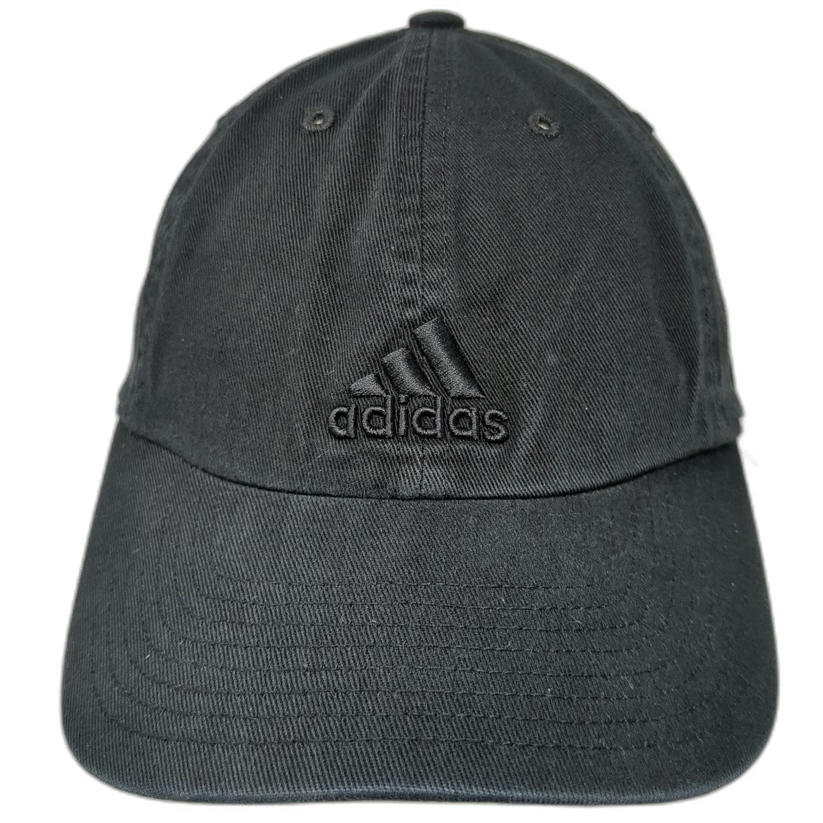 Adidas Baseball Cap Black One Size Tonal Logo Slideback Adjustable Cotton hat