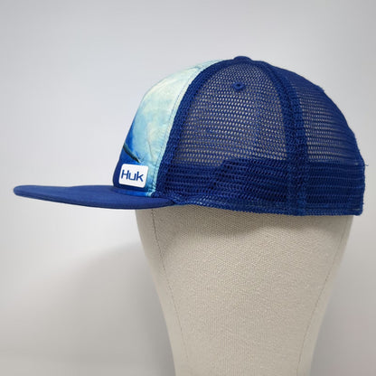 Huk Trucker Hat Blue One Size Marlin Fishing Performance Mesh Back Snapback