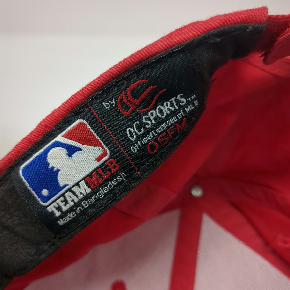 OC Sports Los Angeles Angels MLB Baseball Cap Red One Size Strapback Hat Logo