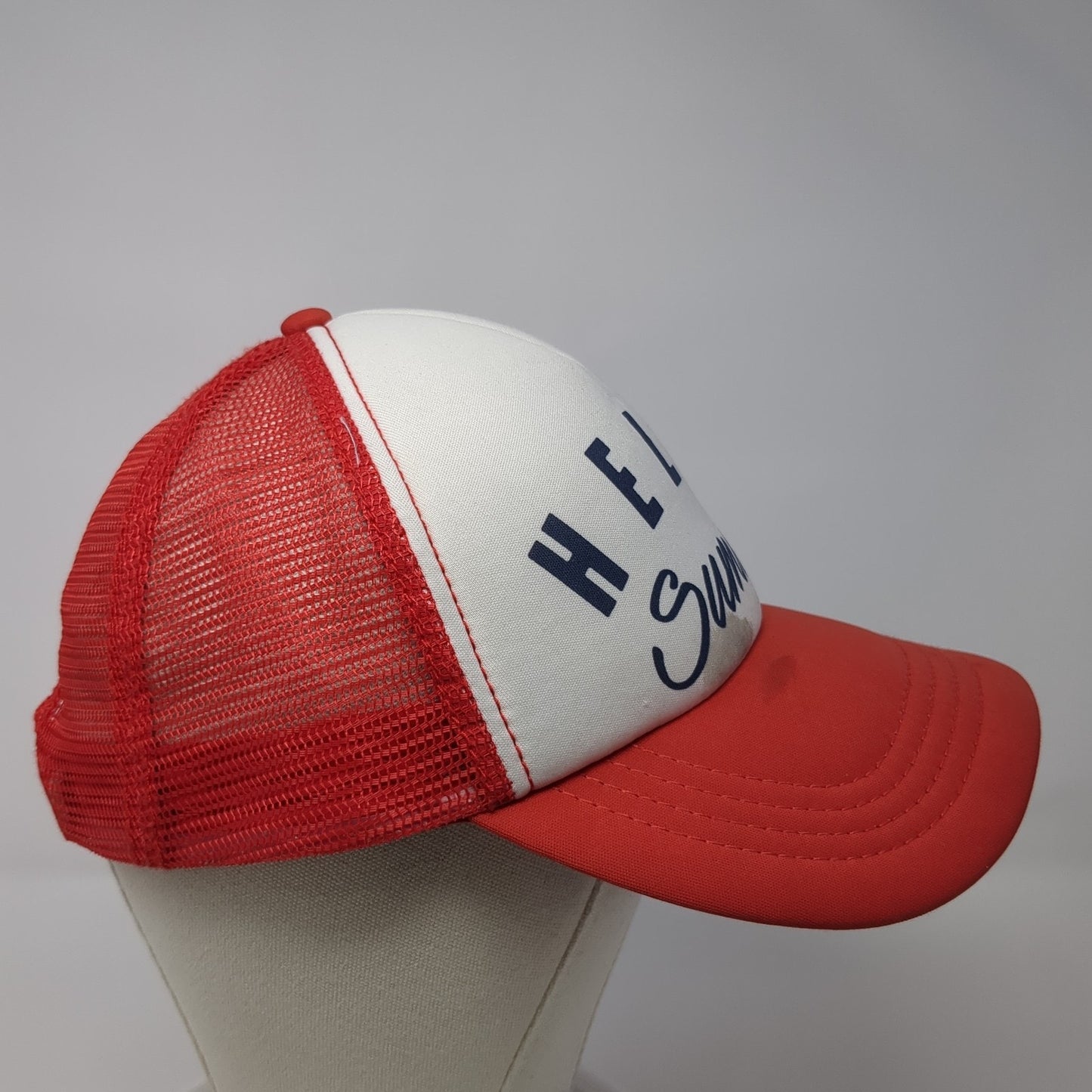Hello Summer Snapback Mesh Back Trucker Hat Red One Size Billabong