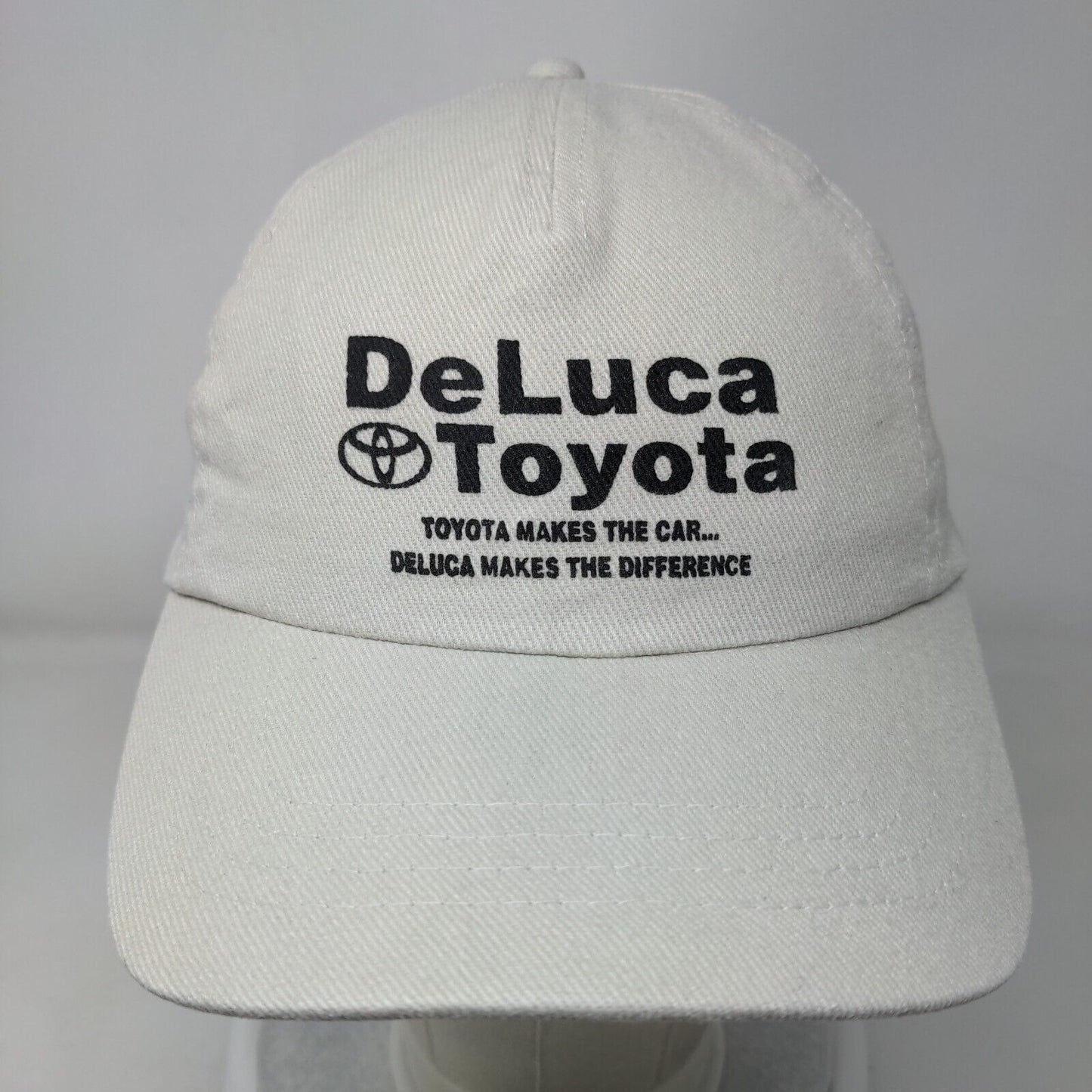 DeLuca Toyota Slideback Hat Tan One Size Adjustable Vented Holes 6 Panel Cobra