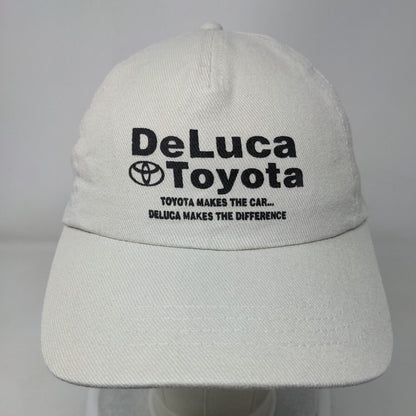 DeLuca Toyota Slideback Hat Tan One Size Adjustable Vented Holes 6 Panel Cobra