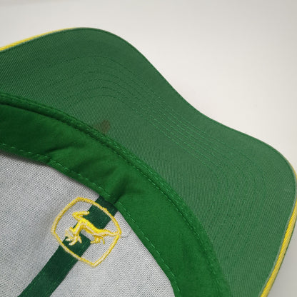 John Deer Snapback Hat Green One Size Adjustable Embroidered Vented Holes