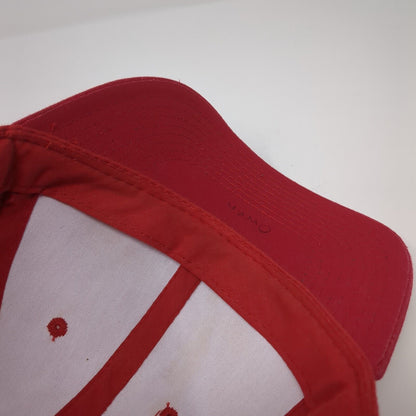 Letter P Strapback Hat Red One Size Adjustable 6 Panel Outdoor Cap