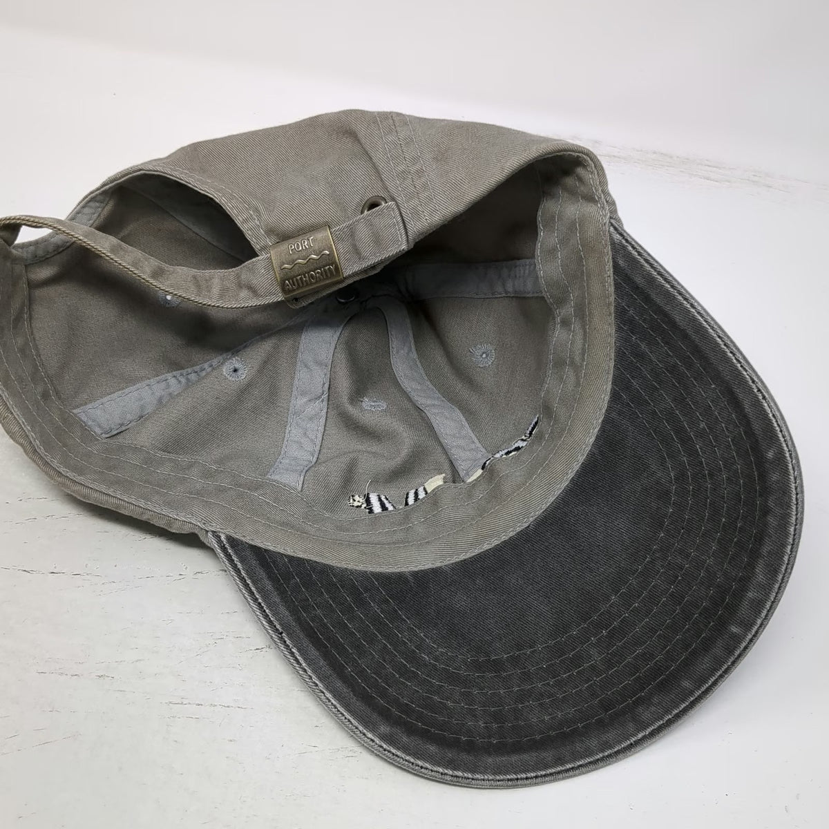 Port Authority Baseball Cap Beige Gray One Size FRAM Two-Tone Embroidered Hat