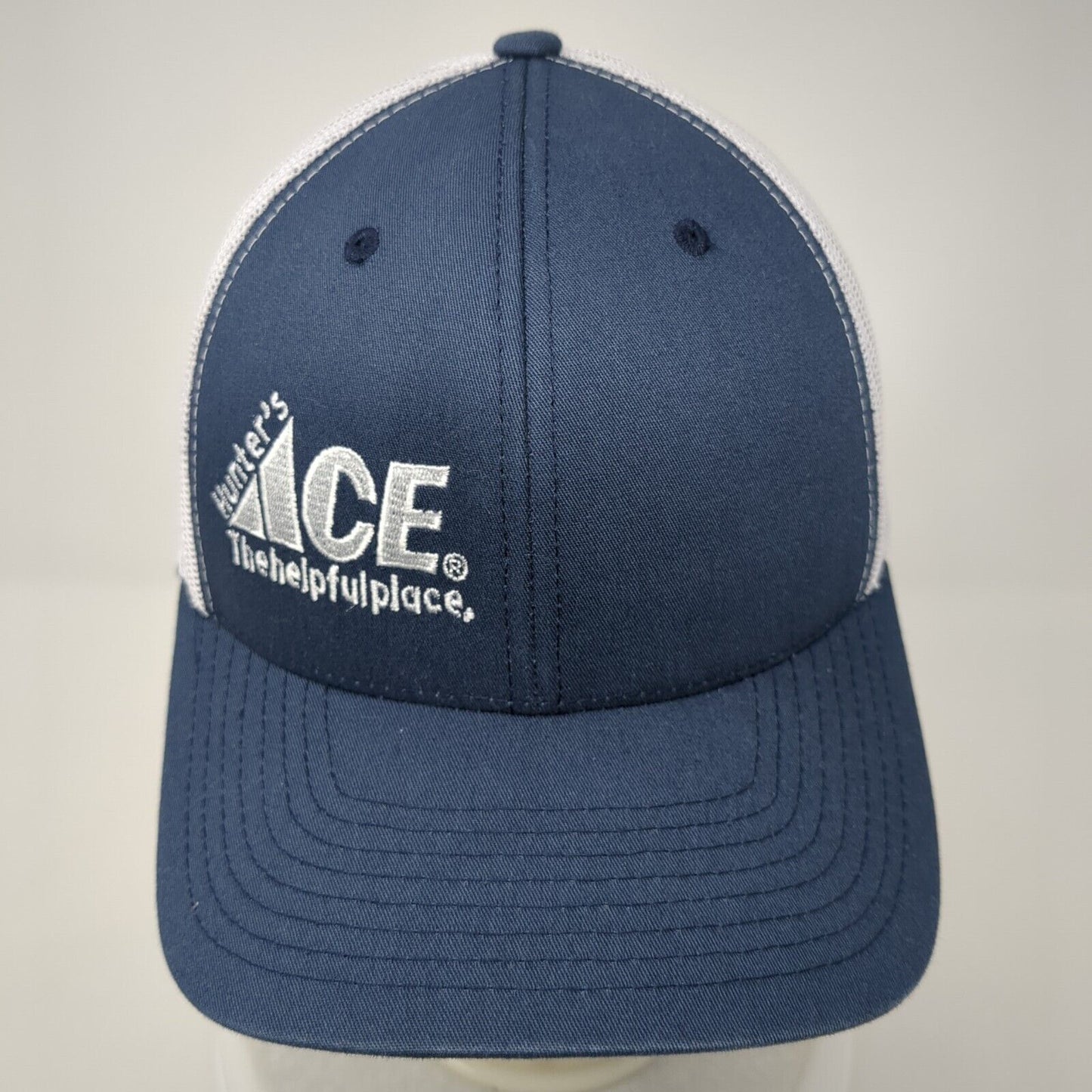 Hunter's ACE The Helpful Place Snapback Trucker Hat Blue OS Mesh Back Yupoong