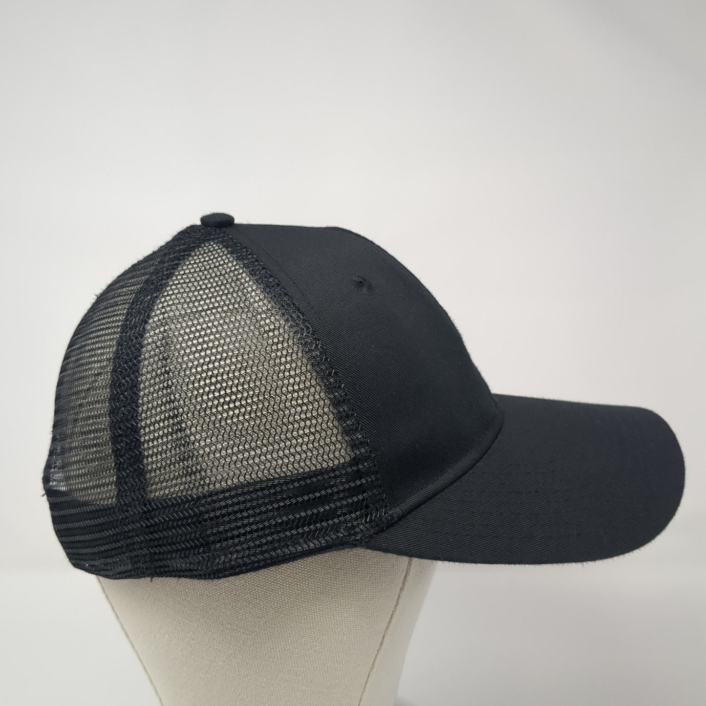 Snerks Snapback Trucker Hat Black One Size Adjustable Embroidered Mesh Back