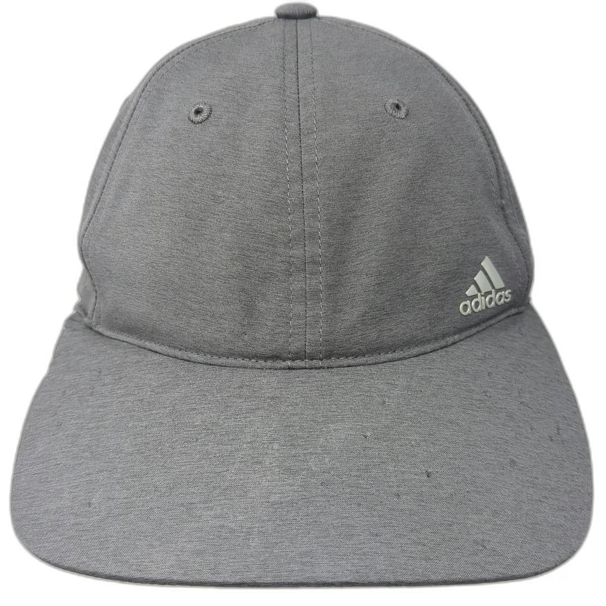 Adidas Baseball Cap Gray One Size Silver Logo Polyester Slideback Golf Sport Hat