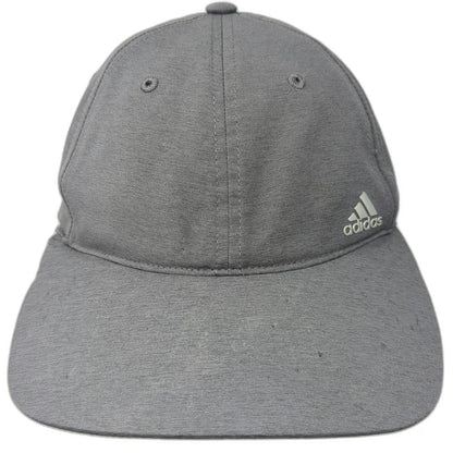 Adidas Baseball Cap Gray One Size Silver Logo Polyester Slideback Golf Sport Hat