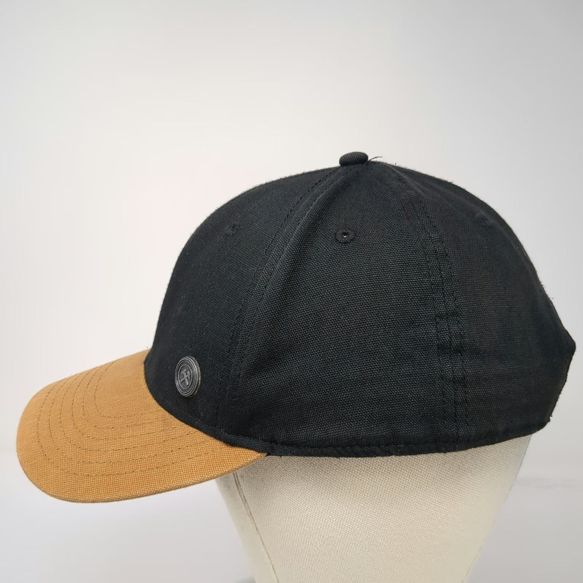 George Baseball Cap Black Brown One Size Two Tone Metal Hammer Pickaxe Rivet Hat