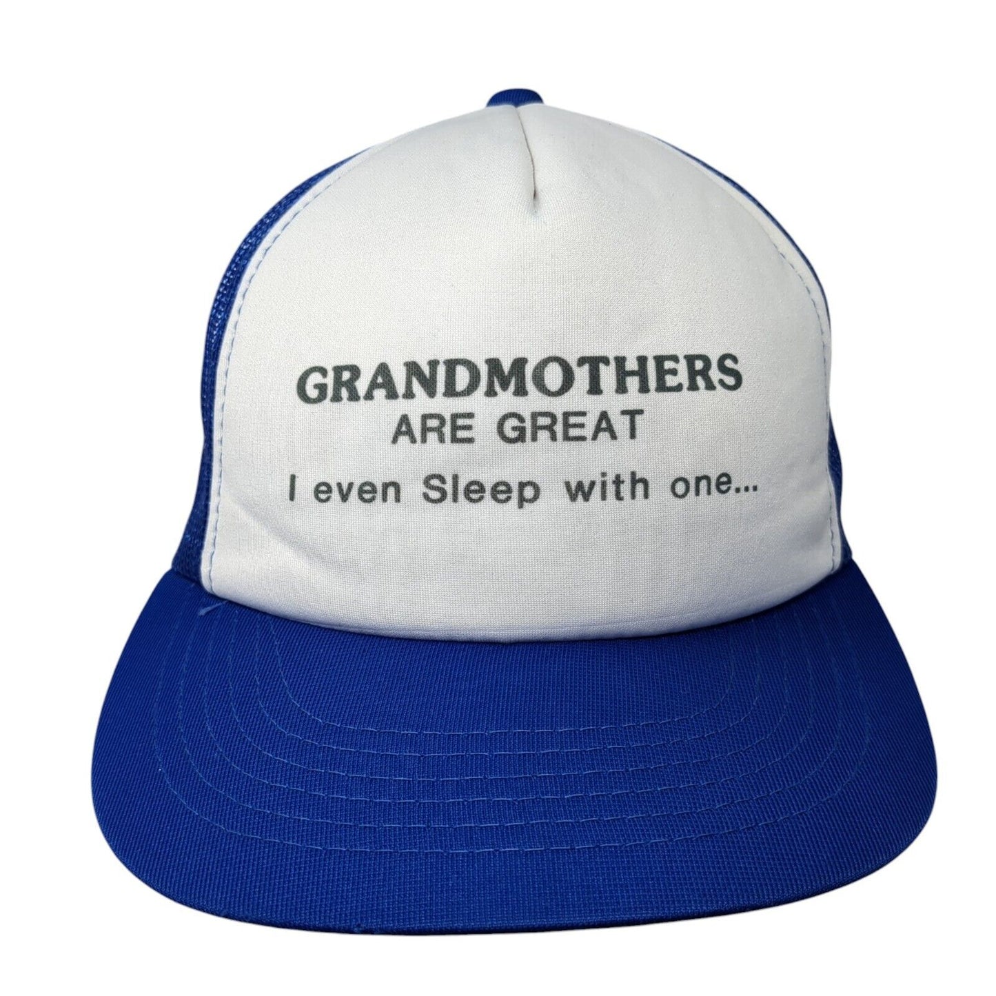 Grandmothers Are Great Snapback Trucker Hat Blue One Size Mesh Back