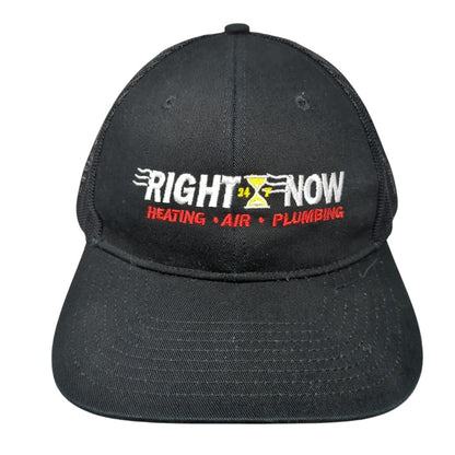 Right Now Heating Air Plumbing Trucker Hat Black One Size Mesh Back