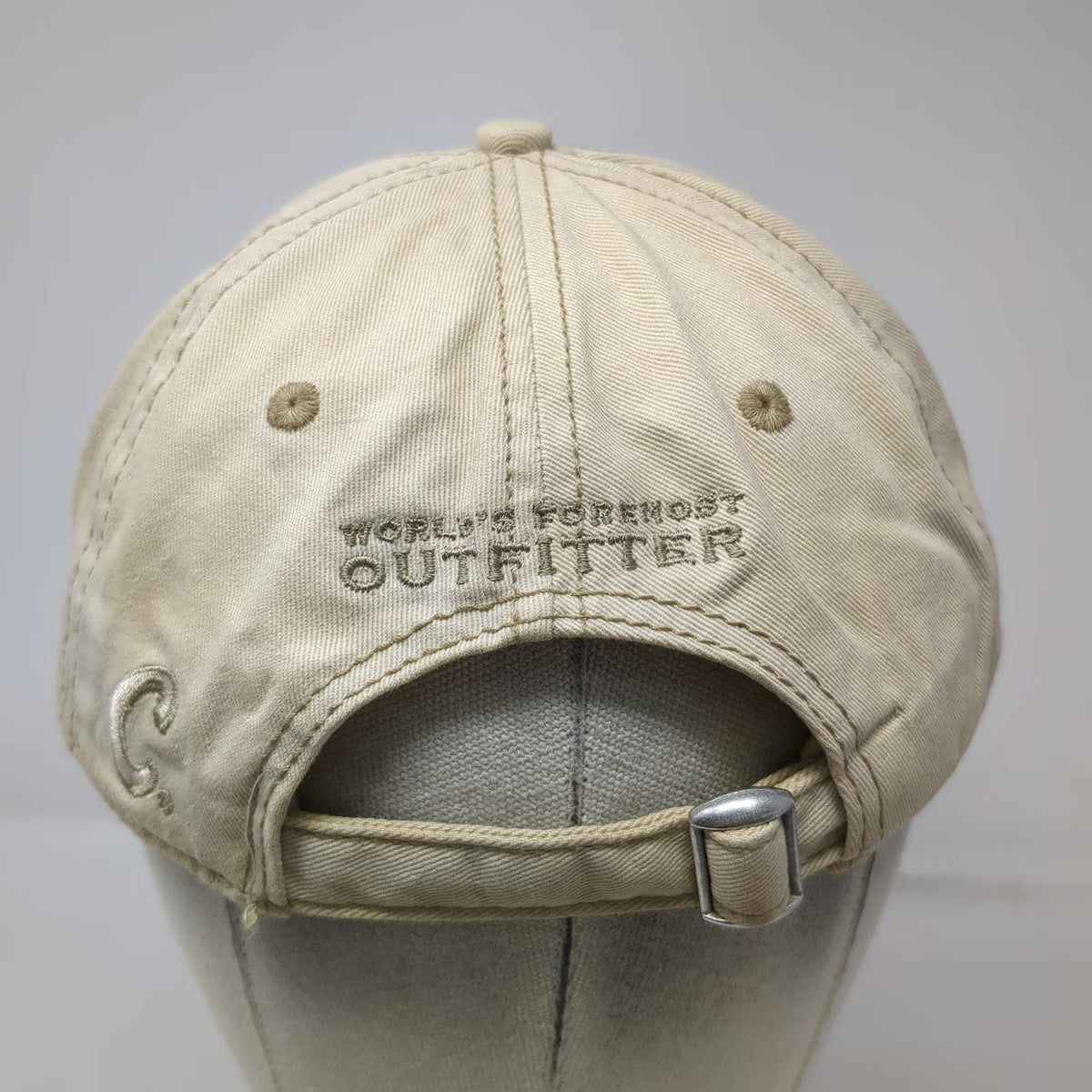 Cabela's Baseball Cap Beige One Size World's Foremost Outfitter Slideback Hat