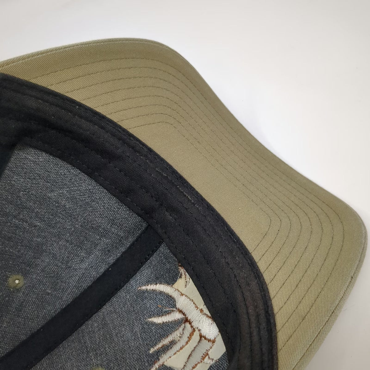 Richardson Trucker Hat Beige One Size Mesh Back Snapback Deer Antler Buck Logo