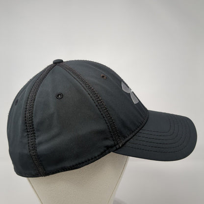Under Armour Fitted Hat Black L/XL Lightweight Embroidered Vented Holes 6 Panel