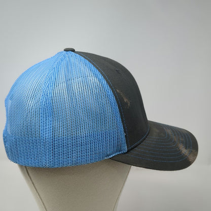 Richardson Trucker Hat Gray Blue One Size Mesh Back Snapback Pool And Spa Hat